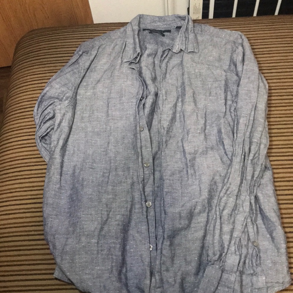 Men’s button down. Blue linen